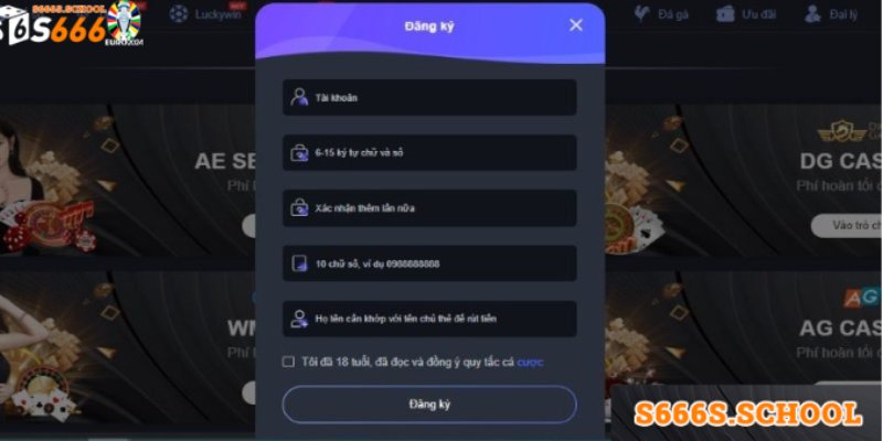 Hướng dẫn đăng ký tài khoản tại S666